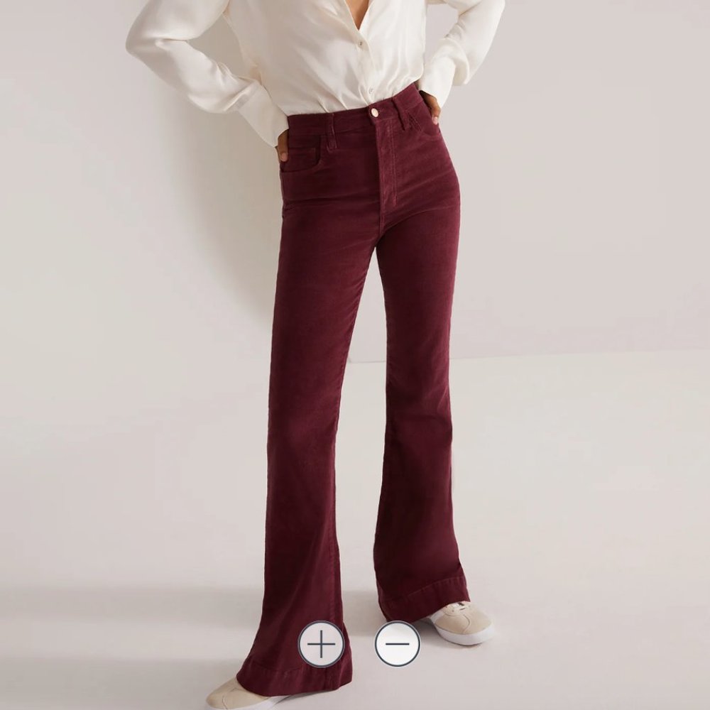 THE VALENTINA SUPER HIGH RISE FLARE - Maroon Banner
